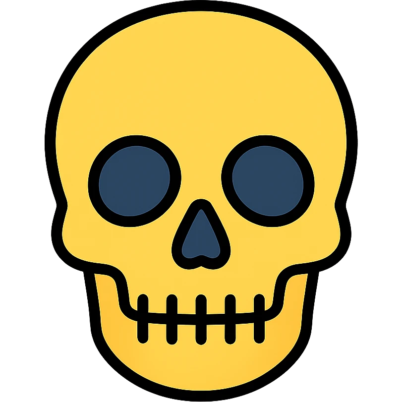 colored skeleton head icon emoji