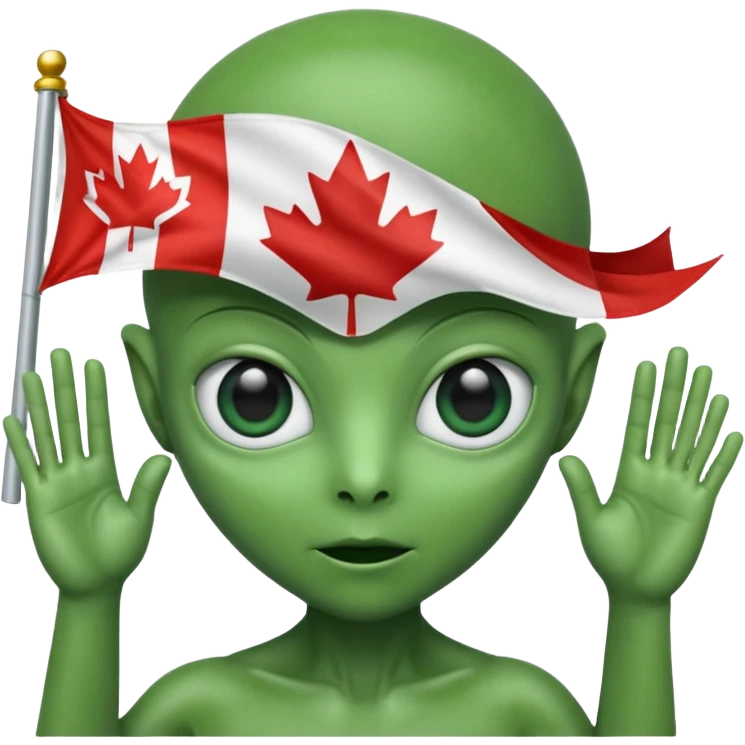 Aliens aluting Canadian flag emoji