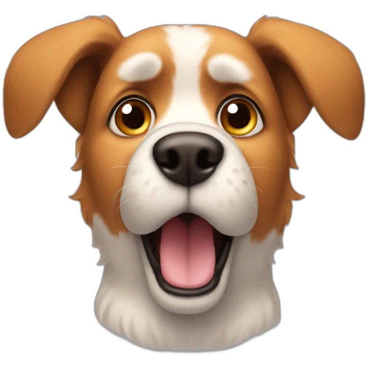 Surprised dog with hairy big ears emoji