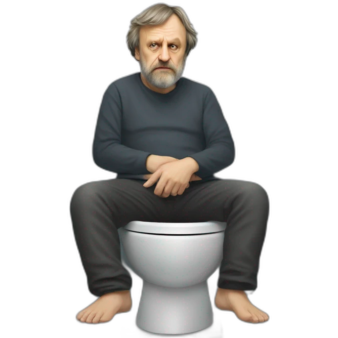 Slavoj Žižek sitting on the toilet emoji