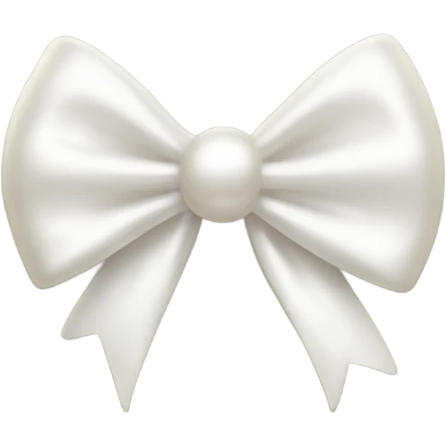A white bow with a pearl shimmer emoji
