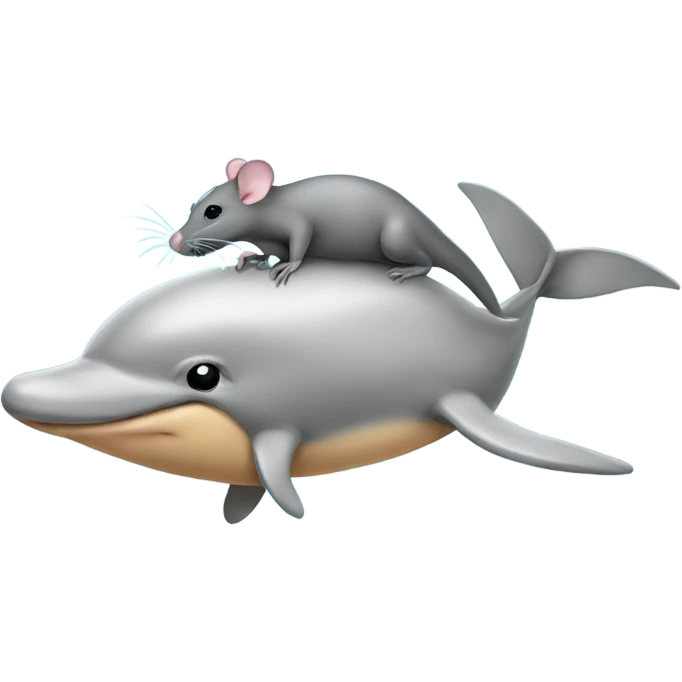 Rat on a dolphin emoji