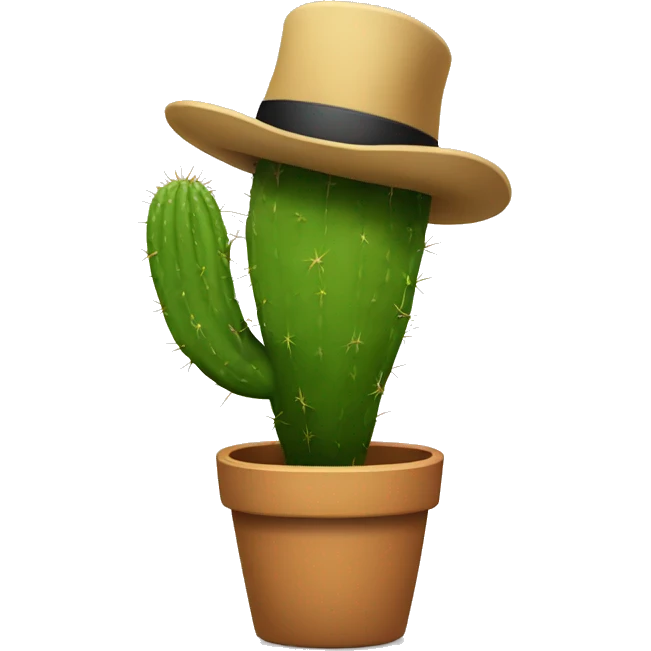 Cactus with tophat emoji