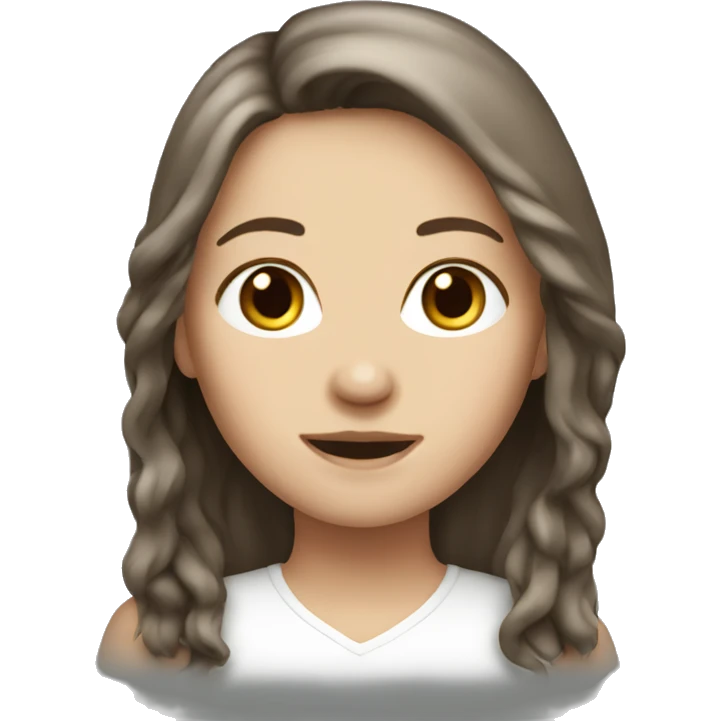 Brunet long haired white female  emoji
