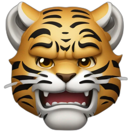 A samurai tiger in katana emoji