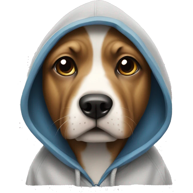 dog wearing a hoody emoji