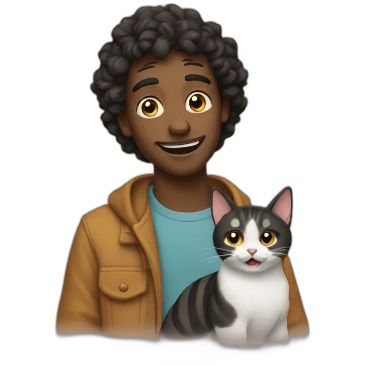 Eddy with a cat  emoji