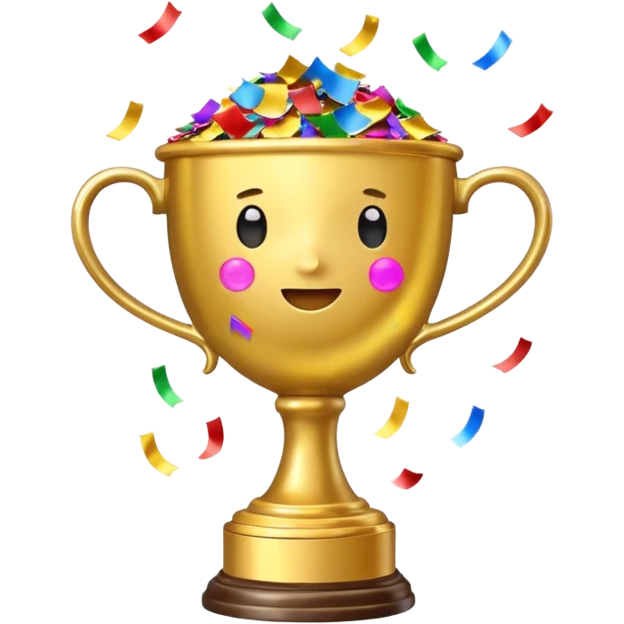 simple gold cup trophy, fun, expressive emoji style emoji