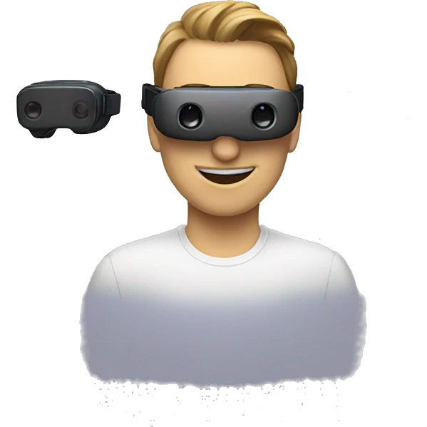 One people talking to five peoples VR headsets emoji