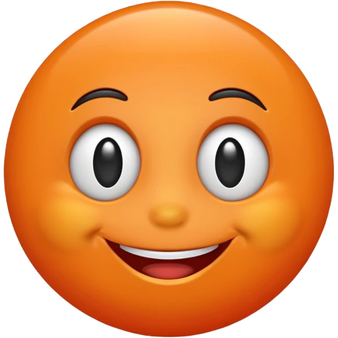 Orange with happy face emoji