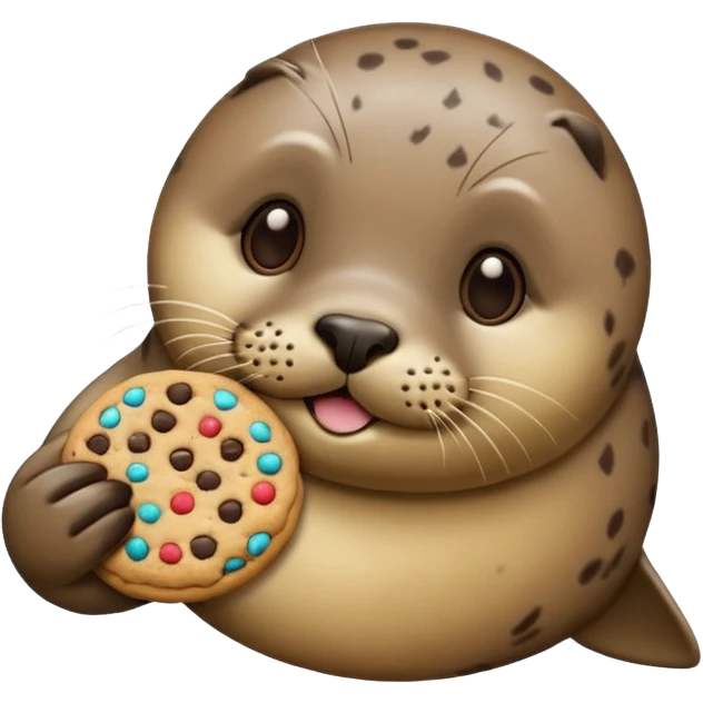 Seal eating a cookie emoji