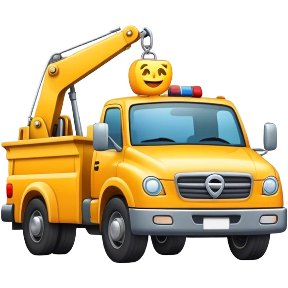 An emoji showing a tow truck offering roadside assistance emoji