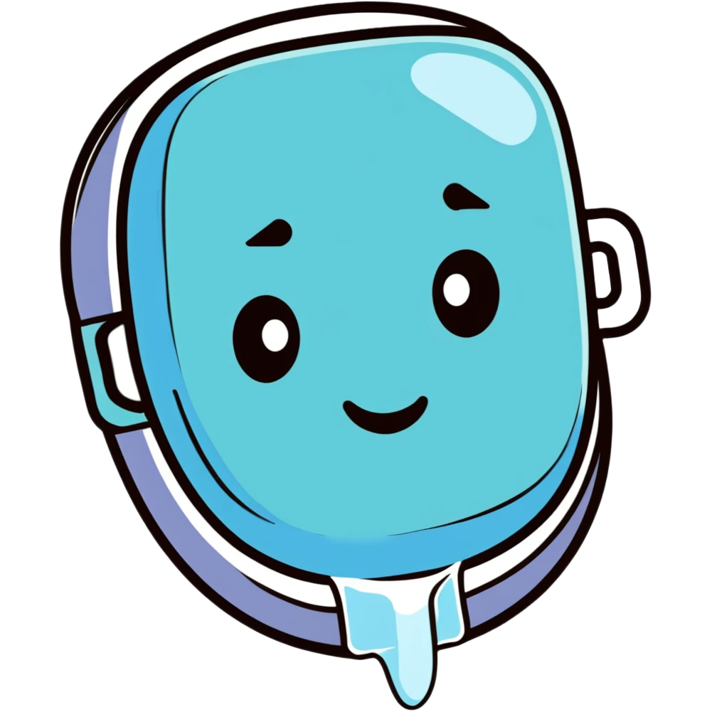 Face with one swollen cheek with square ice pack applied to it emoji