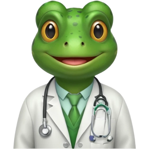 frog wearing a doctor's coat and stethoscope emoji