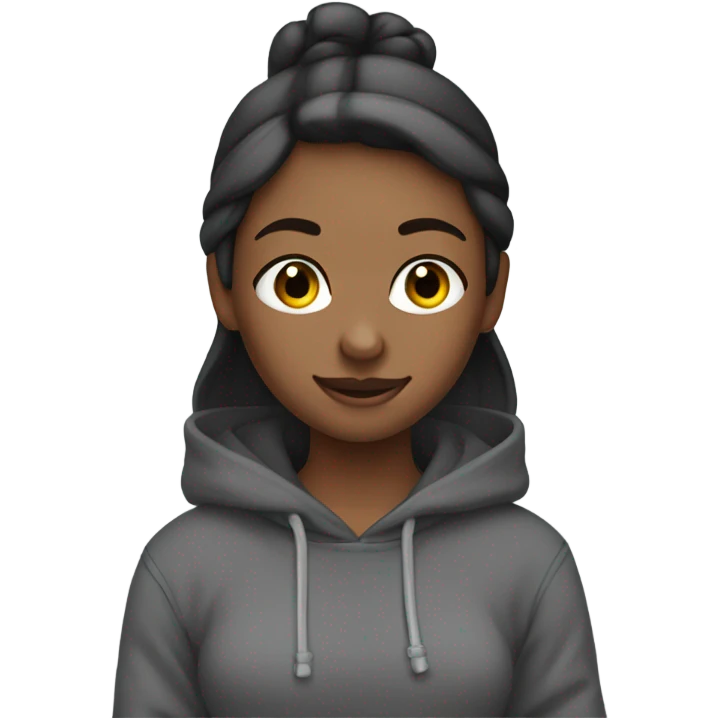 girl standing with thumbs up black hoodie and grey sweatpants emoji