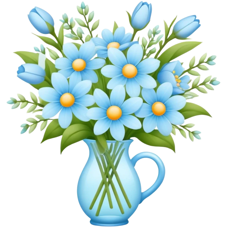 Light blue spring bouquet emoji