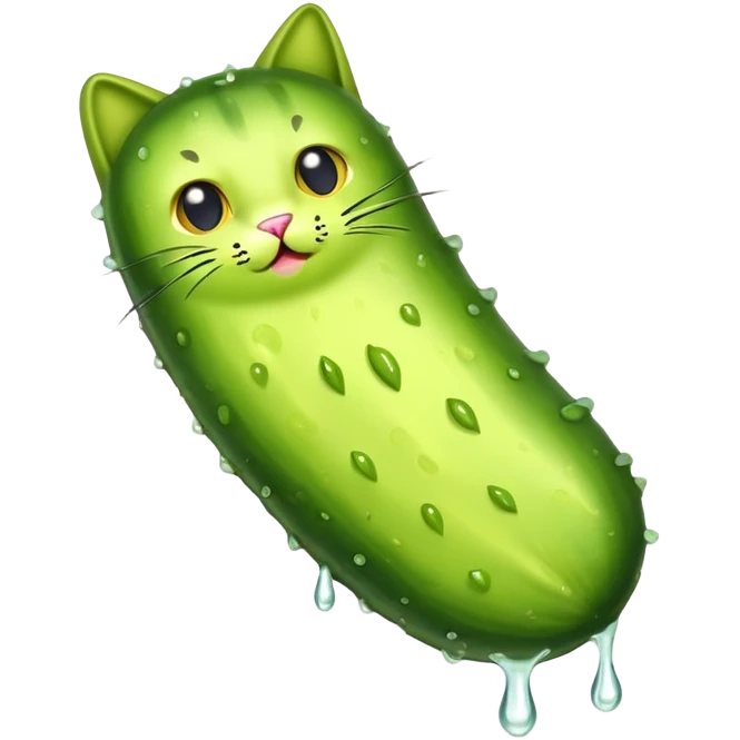 Pickle on a cat emoji