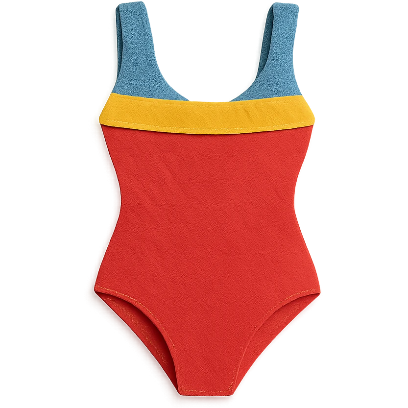 one-piece swimsuit, paper-craft style illustration emoji