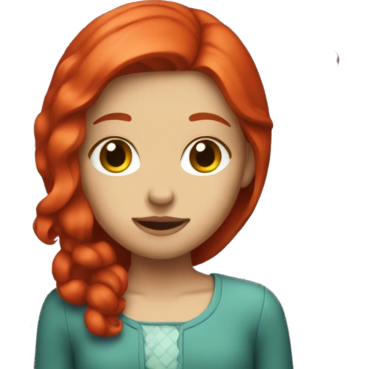 Girl with cherry red hair emoji