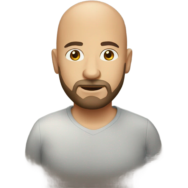Bald man with beard emoji