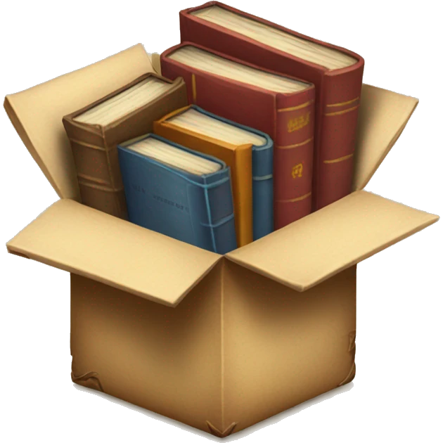 open box with old books inside  emoji
