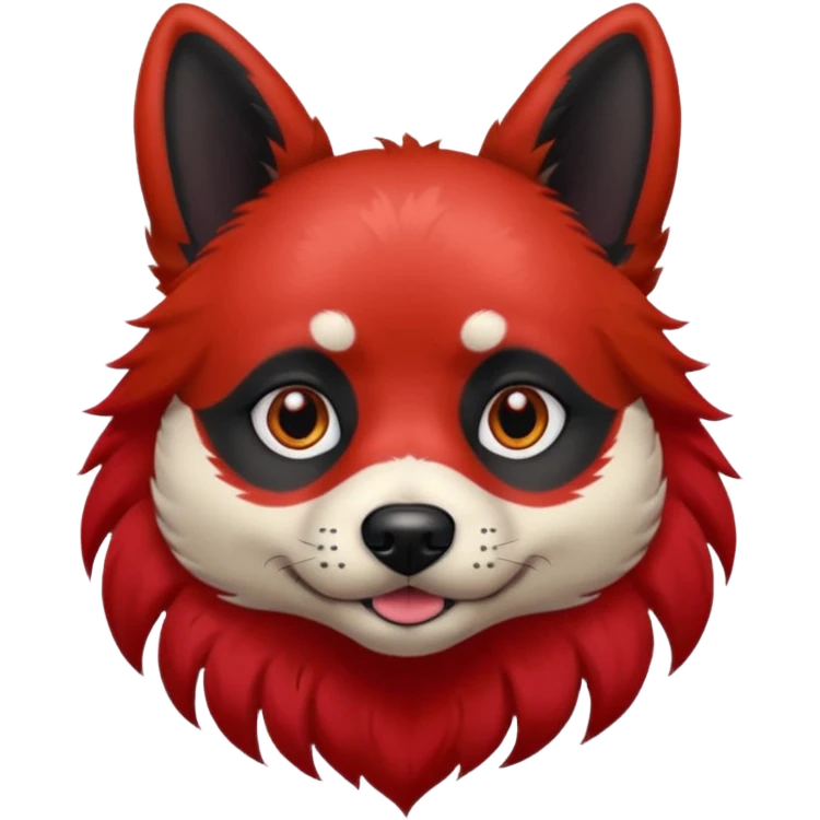 dog with very black tattoed face and red hair emoji