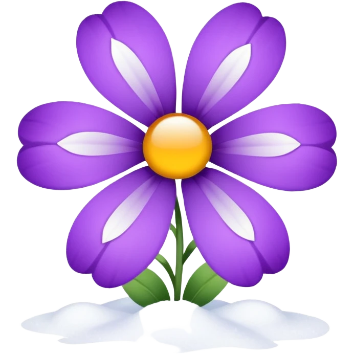 purple flower with snow behind it emoji