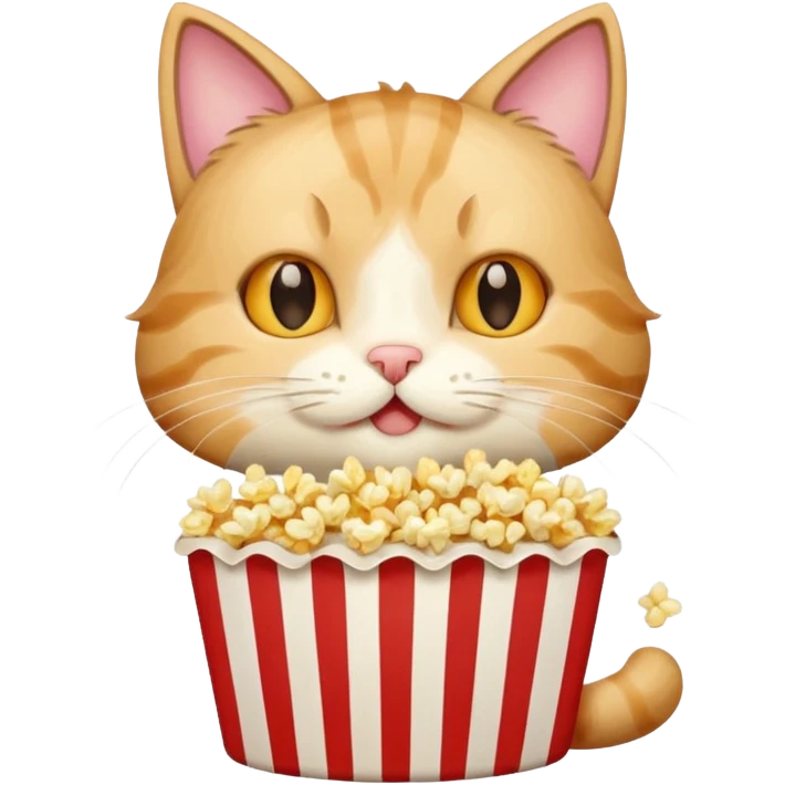 Cat eating popcorn emoji