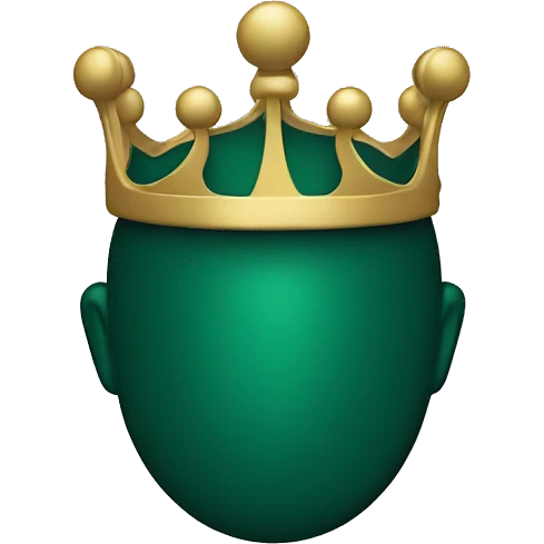 The crown is dark emerald in color emoji