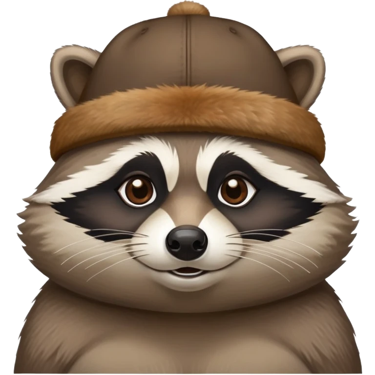 A fat raccoon with a hat on his head emoji