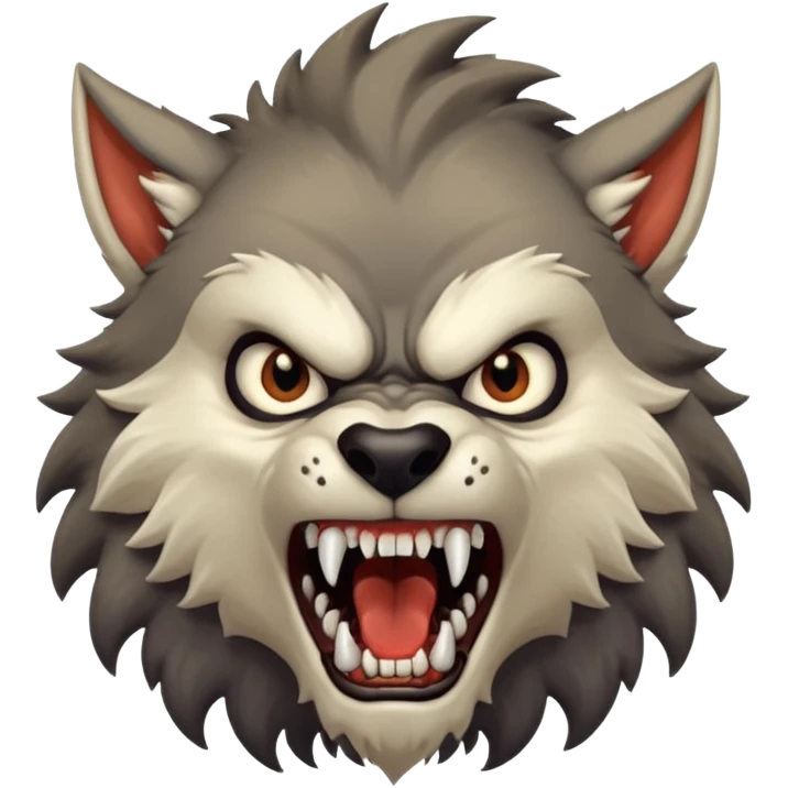 Werewolf – Furry wolf-man mid-roar emoji