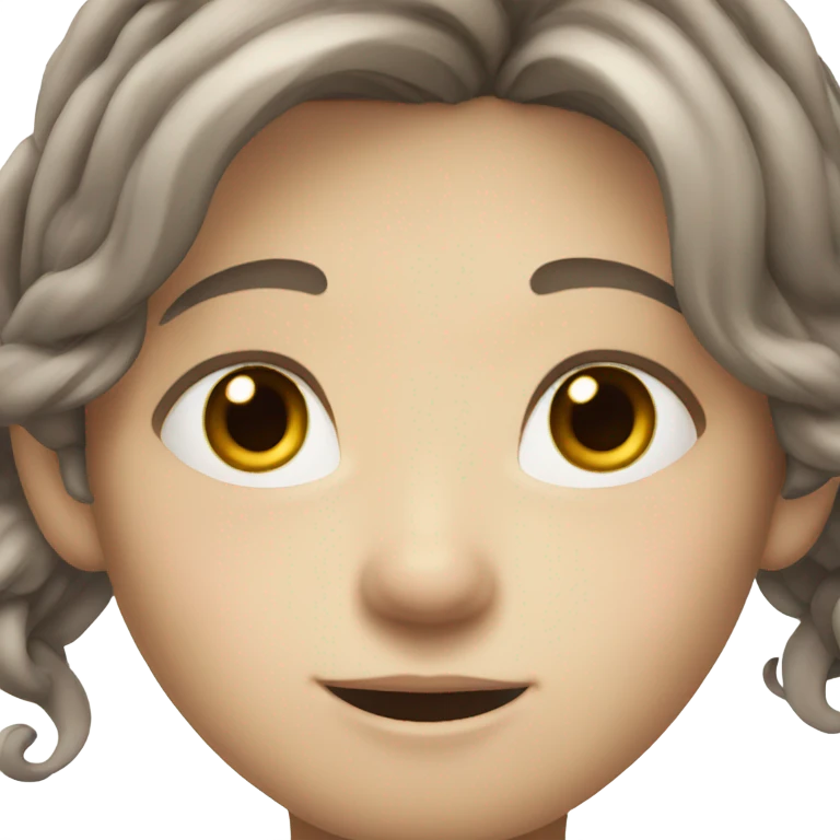 Brown hair, fairy, pale, grey eyes emoji