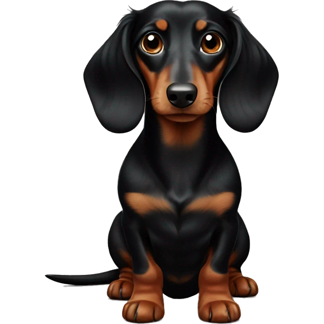Black long haired dachshund emoji