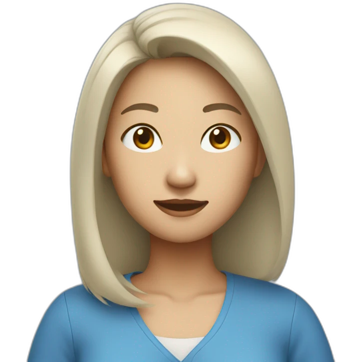 asian woman blue shirt emoji