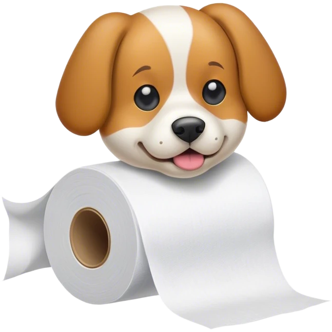 собака в туалетной бумаге emoji