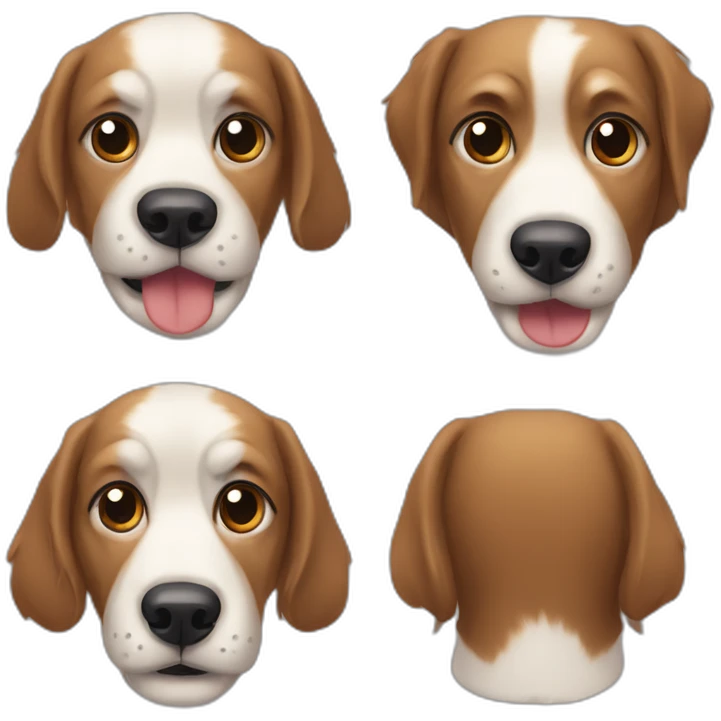 Perro con una oreja parada y la otra baja emoji