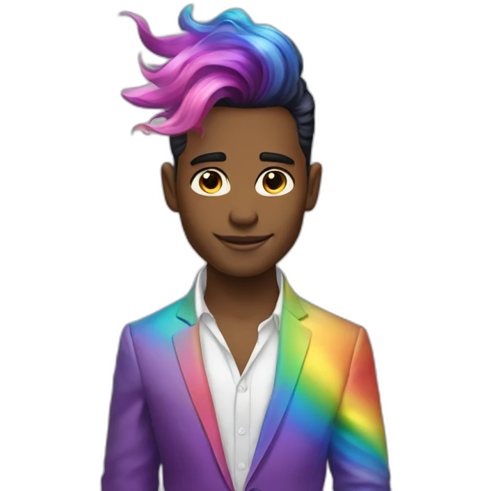 Posh-boy-with-rainbow-unicorn-hair emoji