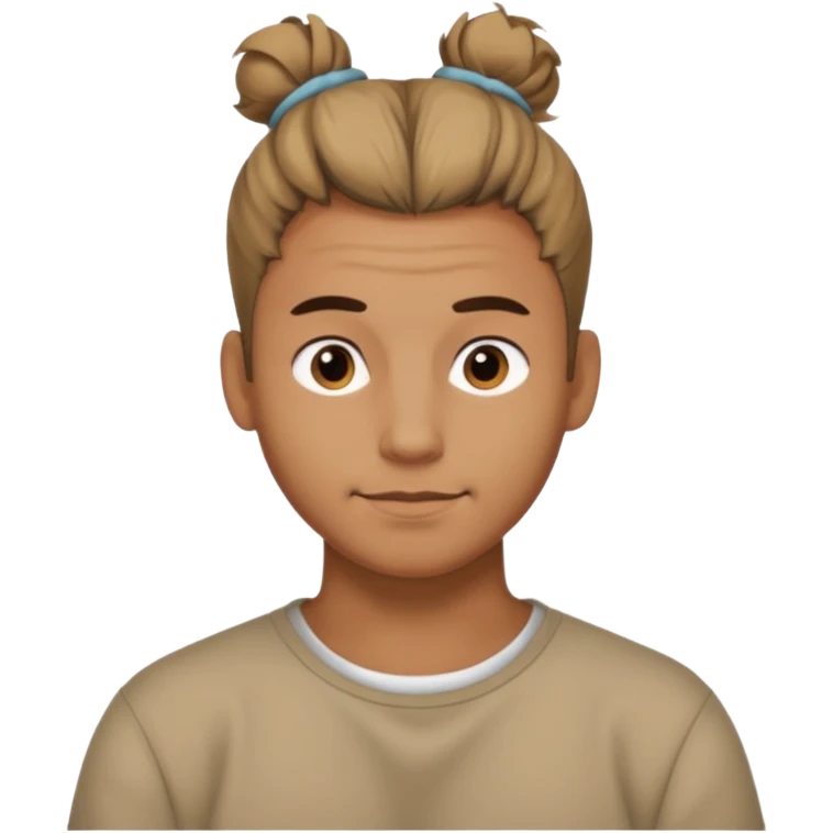 Messy top bun men emoji