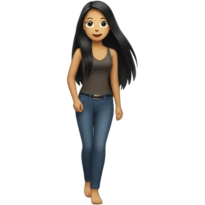 Long black hair filipina emoji