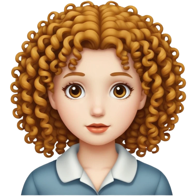 Girl with curly hair and white skin emoji