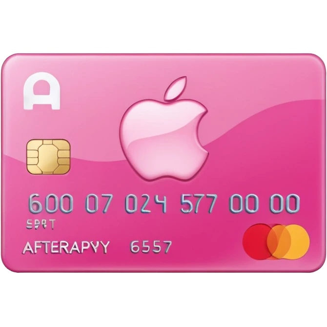 pink afterpay word on a credit card emoji