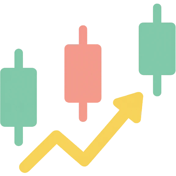 trading icon with candlestick chart elements, clean and modern emoji
