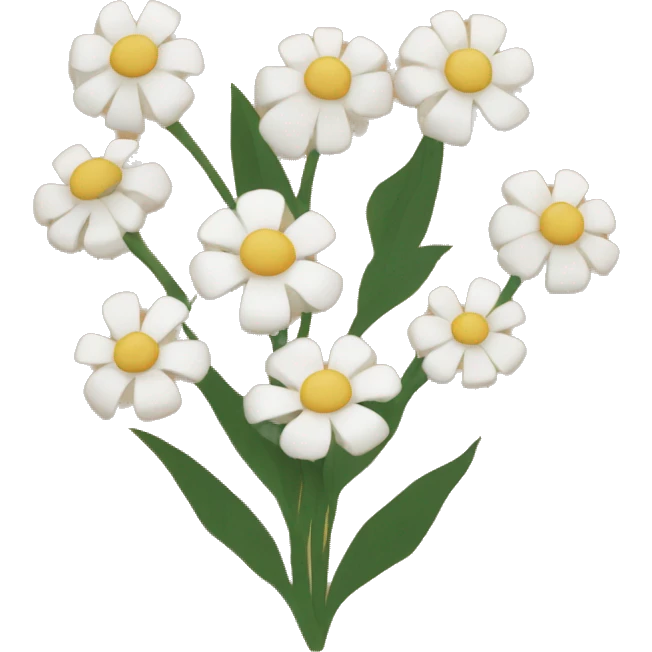 white flowers in brown paper emoji
