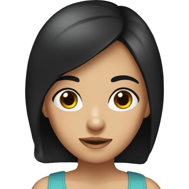  girl with straight black hair and dark brown eyes emoji