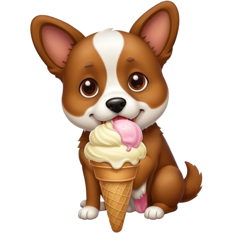 Dog eating ice cream  emoji