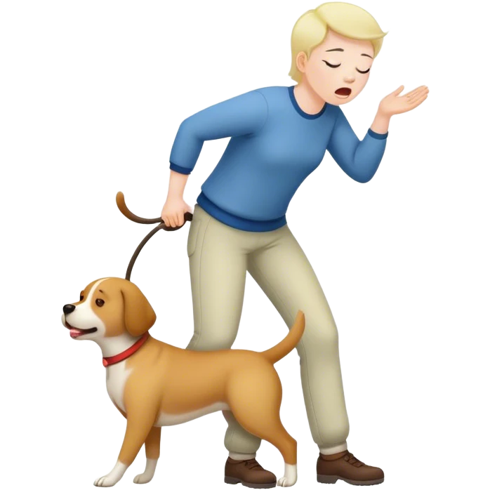 Person farting on a dog emoji