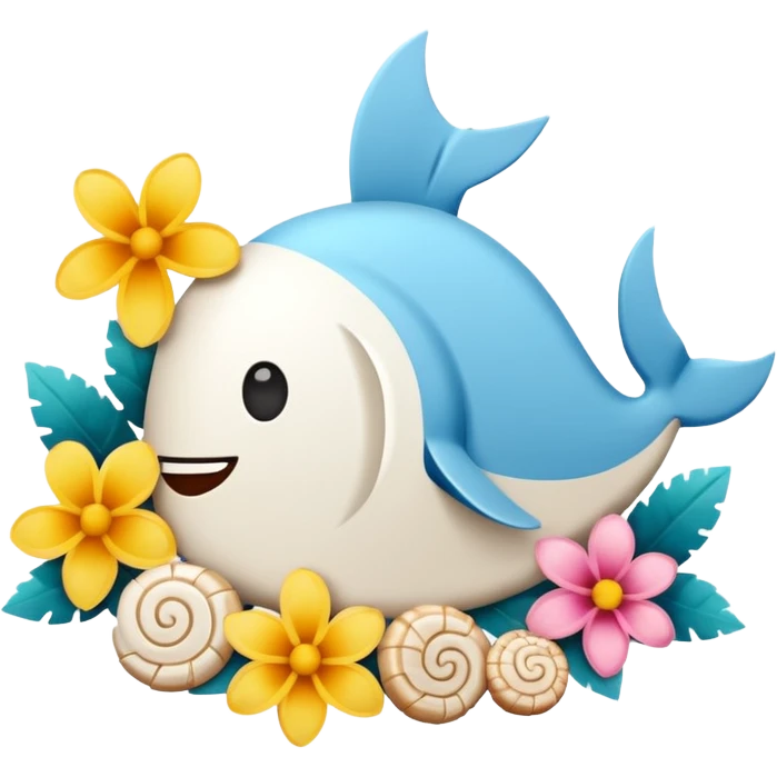 un sobre de dinero cerrado con flores y comhas de mar emoji