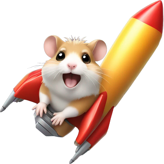 Hamster on Lance rocket emoji