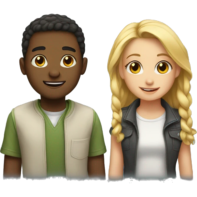 Boy and girl love emoji