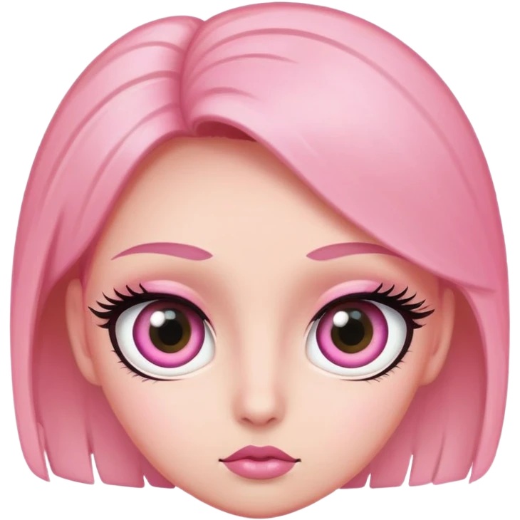 A major side eye with big eyes and long lashes pink emoji emoji